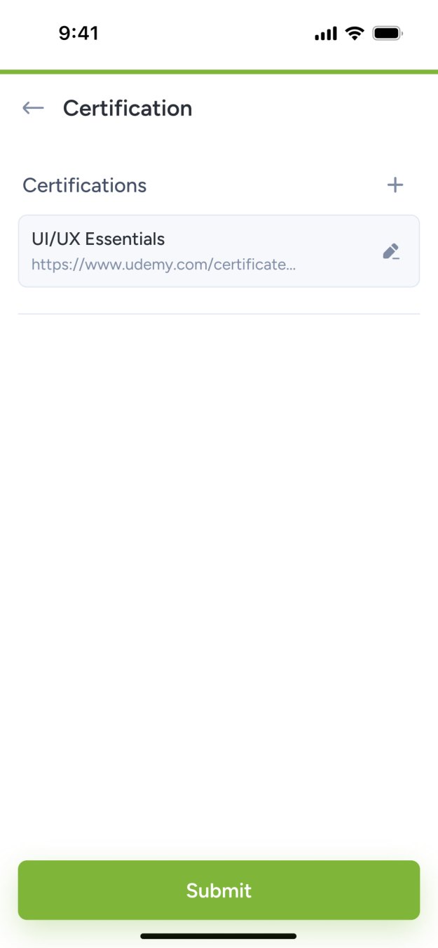 Certifications with verification links